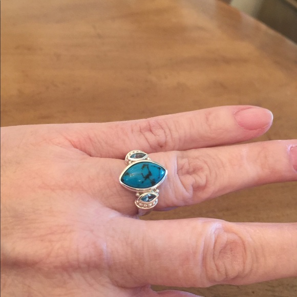 Jewelry - Sterling Silver and genuine Turquoise Ring size 7